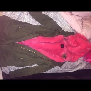 Pink faux fur Winter coat